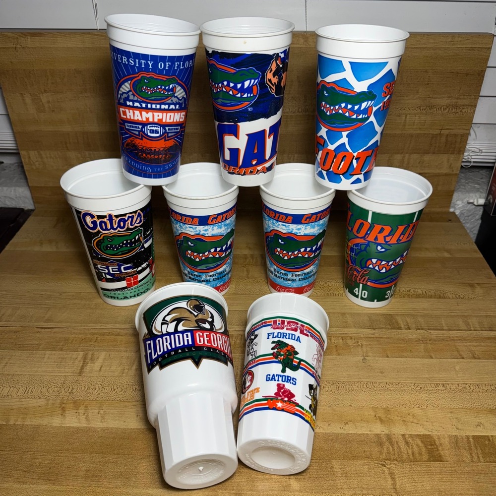 Vintage Florida Gators Stadium Cup Lot Coca-Cola National Champions SEC 9pc